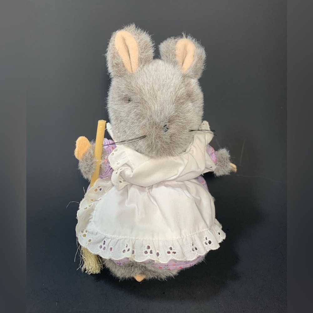 Vintage Eden Beatrix Potter Mouse Hunca Munca Plush With Broom 8” Stuffed